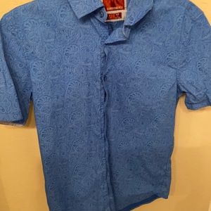 Blue paisley casual shirt sleeve shirt